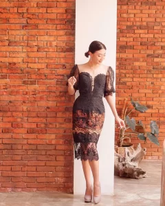 Baju Batik Kombinasi Brokat Model Corset